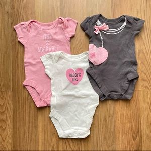 Lot of 3 girly onesies